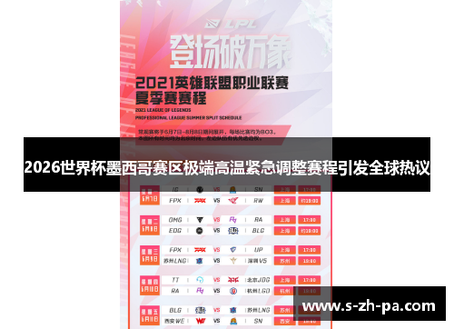 2026世界杯墨西哥赛区极端高温紧急调整赛程引发全球热议